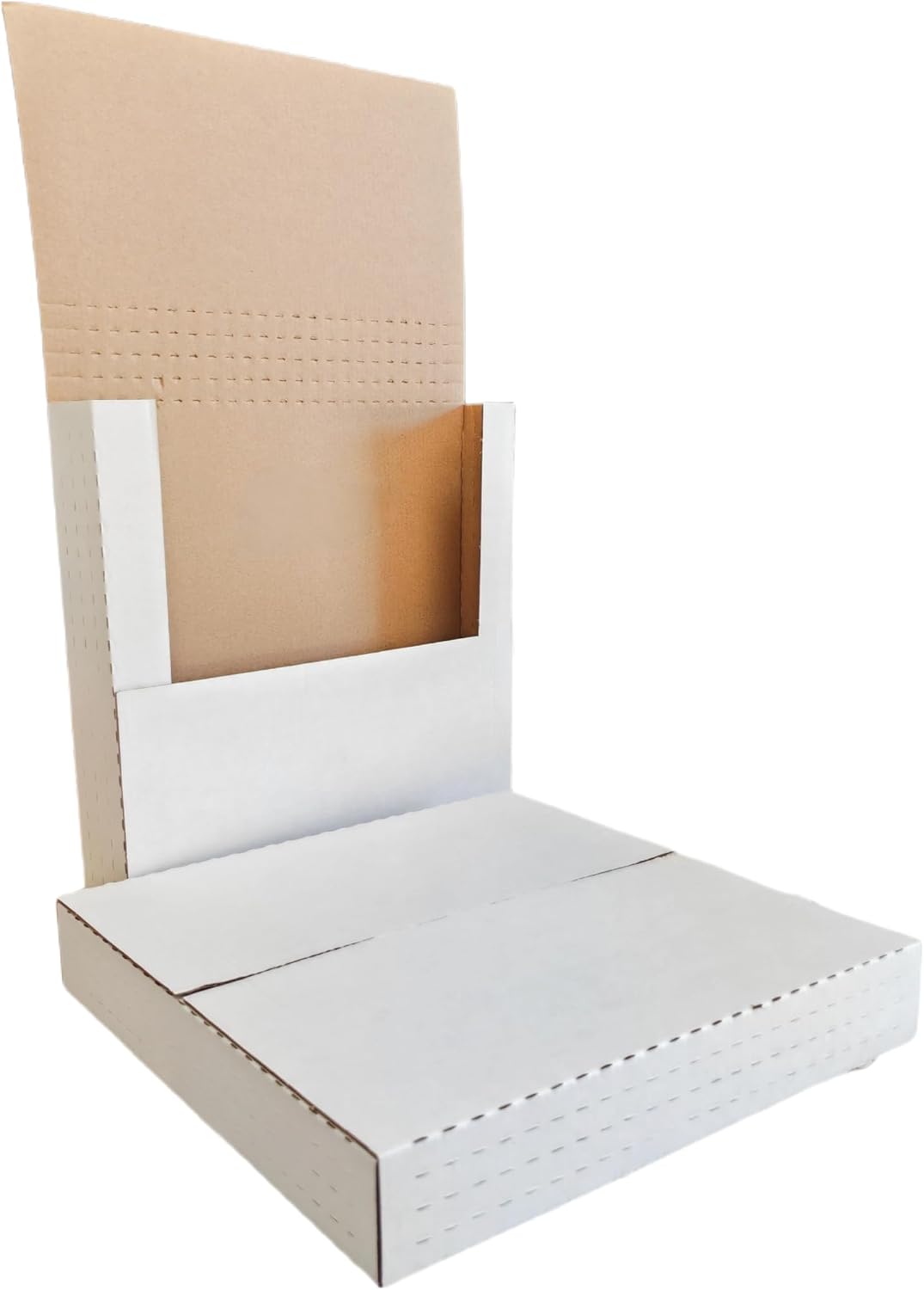 vinyl shipping box,12.5x12.5x2inch, easy-fold shipping box, white, main product view