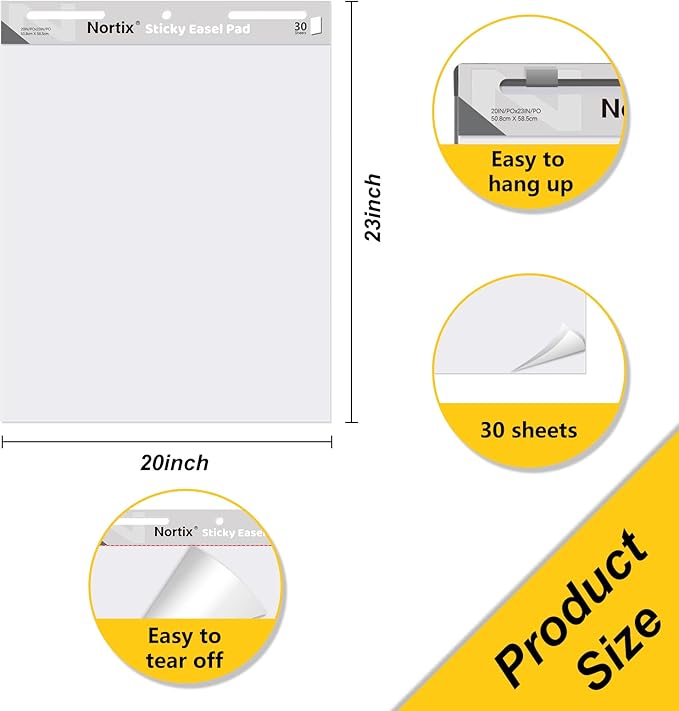Nortix Easel Pad, Self-Stick Easel Pads, Anchor Chart Paper - Image 5