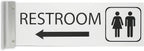 ALPHA DOG SIGNS Corridor Projecting Hallway Bathroom Sign, Left Arrow,