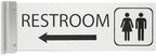 ALPHA DOG SIGNS Corridor Projecting Hallway Bathroom Sign, Left Arrow, by AlphaDog