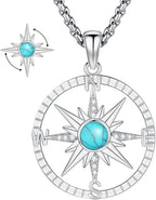 Compass Necklace for Women Men 925 Sterling Silver Pendant Urn Necklaces for by Eusense