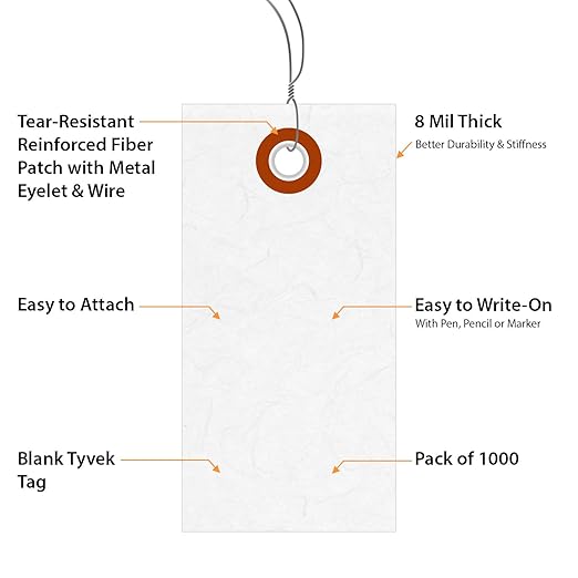 SmartSign 3.25 x 1.625 inch “White” Blank Tyvek Shipping Tags - Image 4
