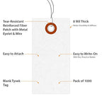 SmartSign 3.25 x 1.625 inch “White” Blank Tyvek Shipping Tags - Image 4
