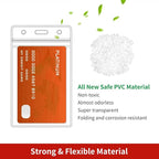 Turxayox 100 Pcs Clear ID Badge Holder, Vertical Plastic Name Tag Protector - Image 6