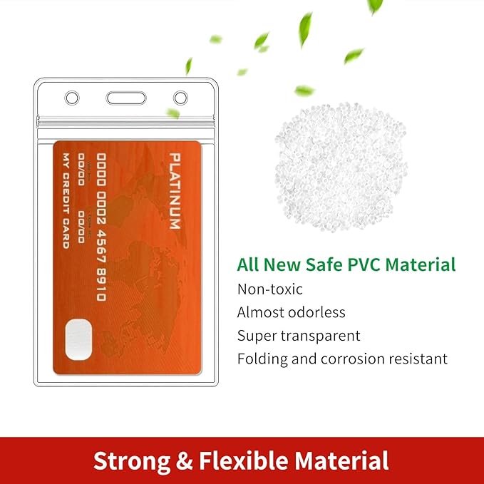 Turxayox 100 Pcs Clear ID Badge Holder, Vertical Plastic Name Tag Protector - Image 6