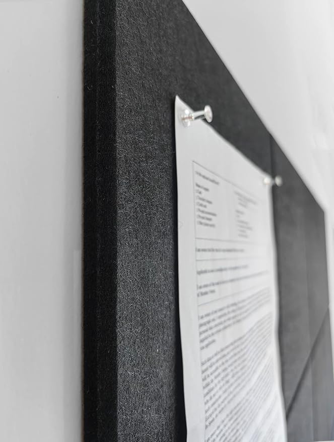 DECORITA Black Cork Board Alternative 47"x35" | Felt Wall Tiles | Aesthetic - Image 5