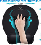 Gimars Upgrade Round Mouse Pad with Wrist Rest, Enlarge Smooth Superfine Fibre Memory Foam Ergonomic Comfortable Gaming Mousepad with Nonslip Base for Pain Relief, Laptop Computer Office, 10.8 x 9.7''