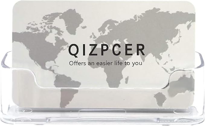 Qizpcer 16 Pack Clear Desktop Business Card Holder Display, Plastic Business - Image 5
