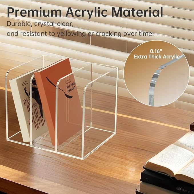 POCFOINY Acrylic Desk Organizer Book Organizer, Magazine File Holder, Vertical - Image 3