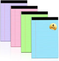 Legal Pads 5x8 Colored Note Pads, 4 Pack College Ruled Notepads 5x8 Lined Paper by NotePads