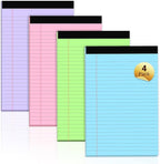 Legal Pads 5x8 Colored Note Pads, 4 Pack College Ruled Notepads 5x8 Lined Paper by NotePads