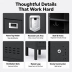 BUTISOW Lockable Metal Storage Locker with Card Slot (15" W x 15" D) Durable Storage Cabinet, Lockers for Employees & Kids, Fits Bedroom Gym School & Office (Black, 54" - 1 Door)