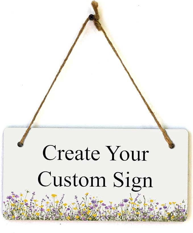Signs ByLITA Wildflower Meadow Personalized Hanging Wall or Door Sign | Custom by SignsByLITA