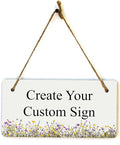 Signs ByLITA Wildflower Meadow Personalized Hanging Wall or Door Sign | Custom by SignsByLITA