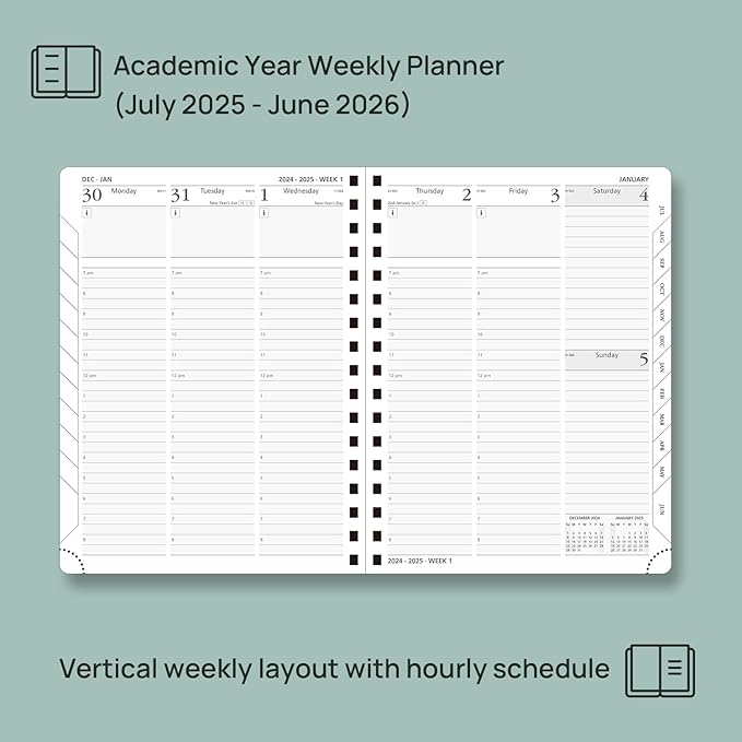 POPRUN Planner 2025-2026 Academic Weekly Calendar - Image 3