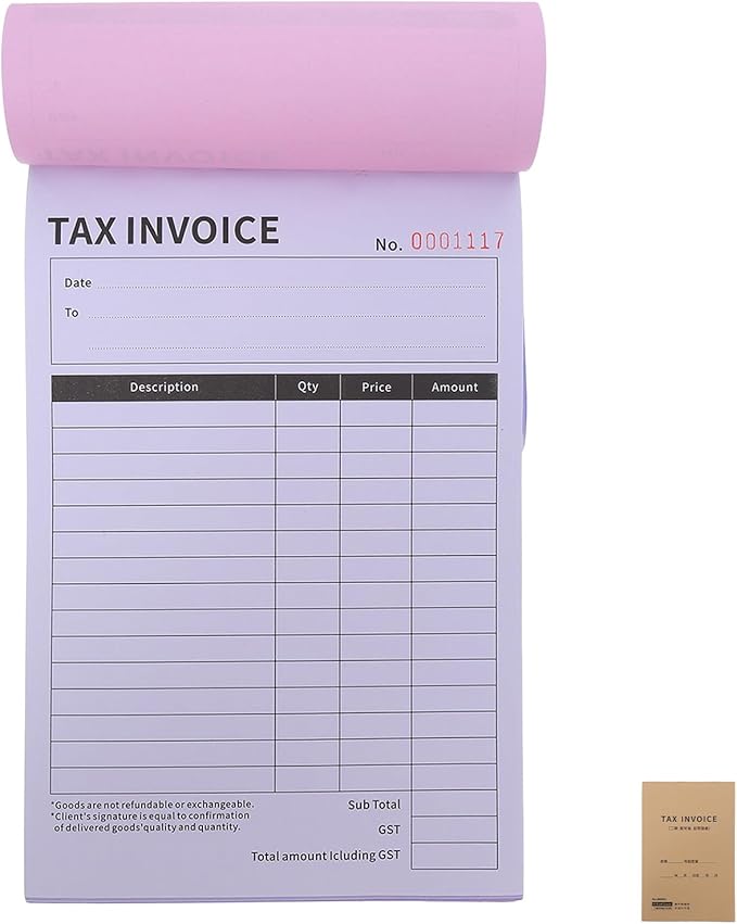 ibasenice Business Invoice Receipt Book 2-Part English Tax Invoice Retail Order by ibasenice