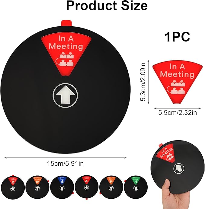 Ryetvok Office Door Sign, 6-In-1 Rotating Status Indicator Door Decor - Image 2
