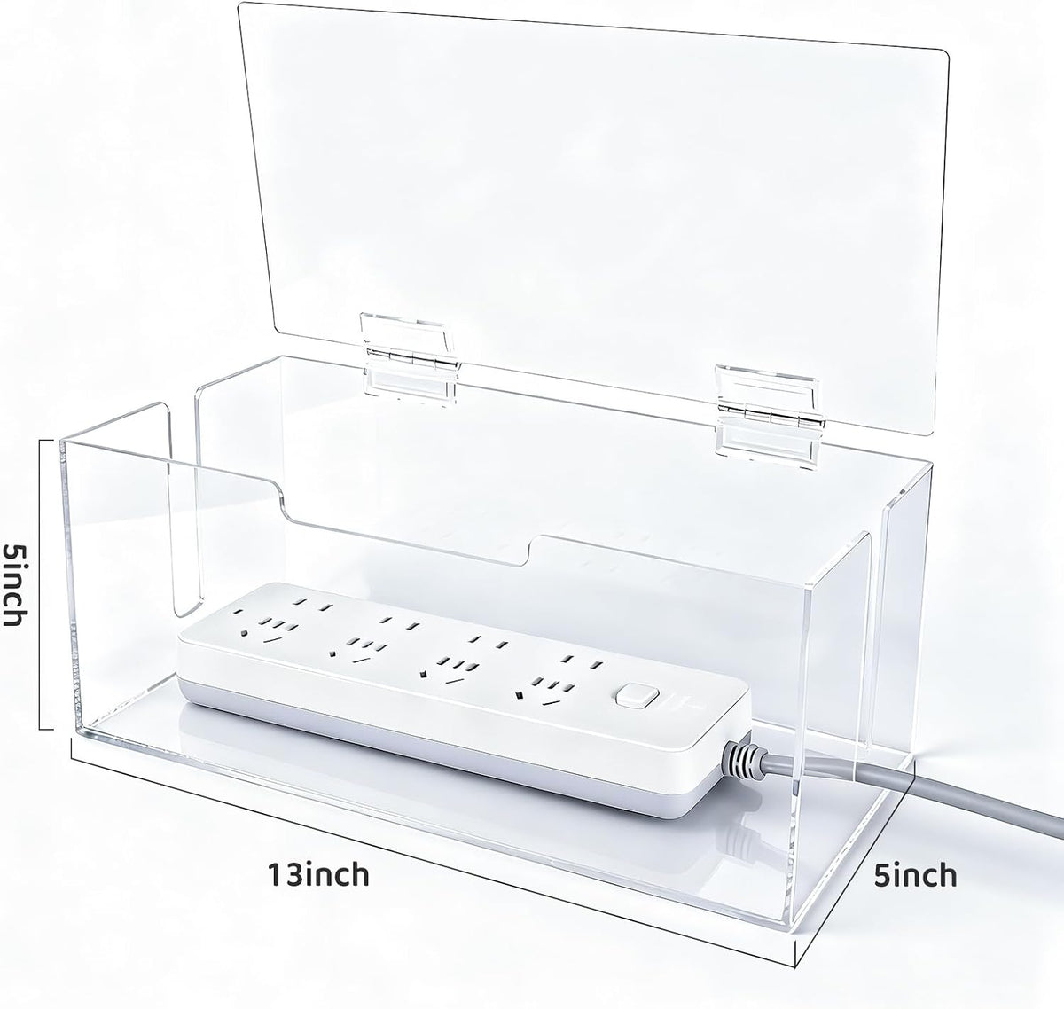Cable Organizer Storage Box with Lid - Phone Charger Clear Organizer Case for...