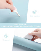 YSAGi Non-Slip Leather Desk Pad, Waterproof Laptop Computer Desk Keyboard Mat - Image 5