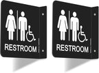Faittoo Restroom Sign, Bathroom Signs, 6 x 6 Inches Acrylic Sign, by Faittoo