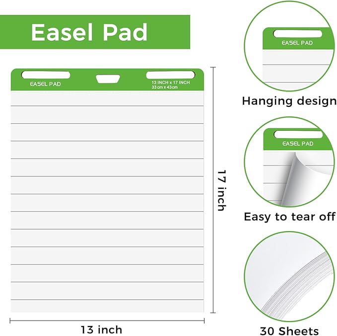 DINGIXOC Mini Easel Pads 13 x 17 Inch, 4 Pack Non-Stick Flip Chart Paper - Image 2