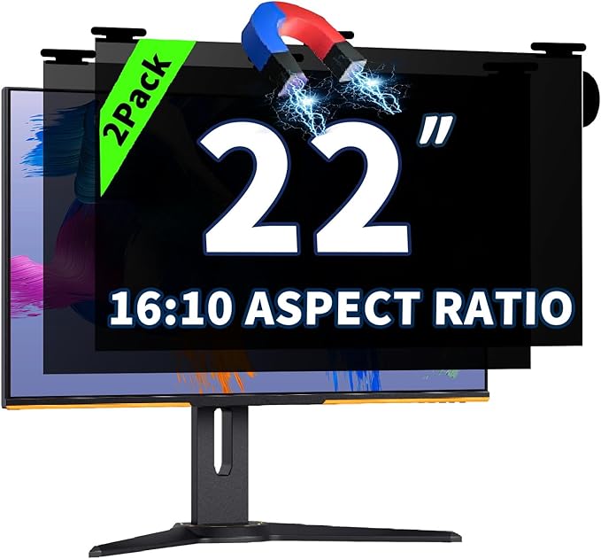 2 Pack Magnetic Hanging Computer Privacy Screen 22 Inch by Halloive