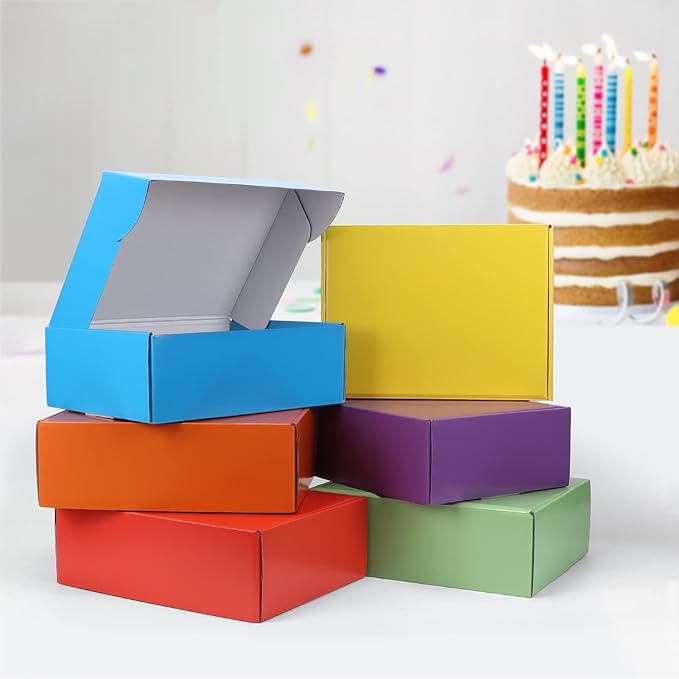 PHAREGE 12x9x4 inch Gift Shipping Boxes Bulk 18 Pack 6 Colors, Tab Lock Tuck - Image 3