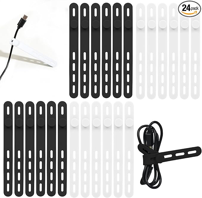 Donruby 24Pcs Silicone Cable Ties by Donruby