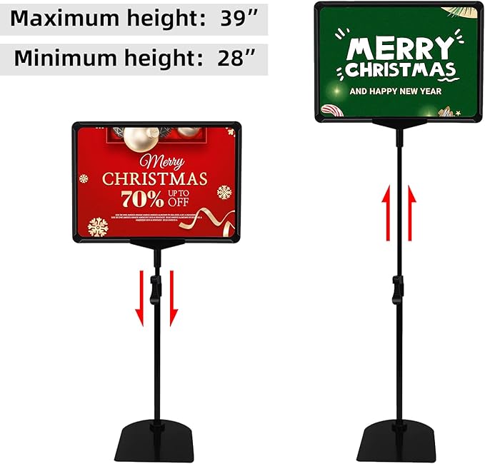 Sign Holder, Sign Stand with Adjustable Height Snap Open, Reusable Sign Holder - Image 3