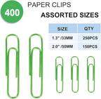 Vinaco Green Paper Clips, Durable and Rustproof, Coated Large Paperclips Great - Image 2