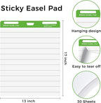 DINGIXOC Sticky Mini Easel Pads 13 x 17 Inches, 3 Pack Anchor Chart Paper - Image 2
