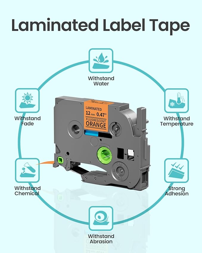 2-Pack Label Maker Tape 12mm 0.47" White Replacement - Image 5