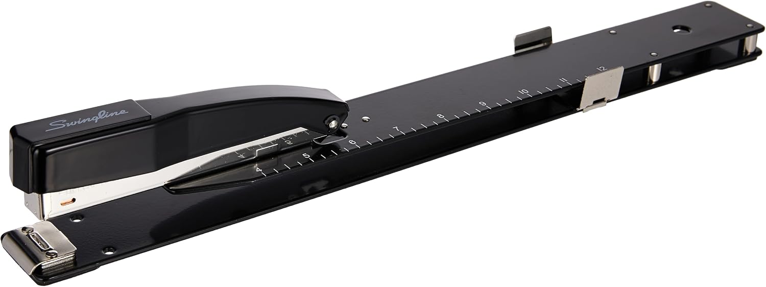 Swingline Long Reach Stapler, 20 Sheet Capacity, Jam Free, 12" Reach, Metal, Black (S7034121P)