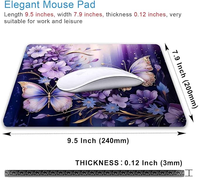 IMAYONDIA Small Mouse Pad Cute, Modern Flowers Mousepad - Image 2