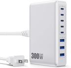 USB C Charger 300W USB C Charger Block 8-Ports GaN IV Fast Charging Station by APHUWJ