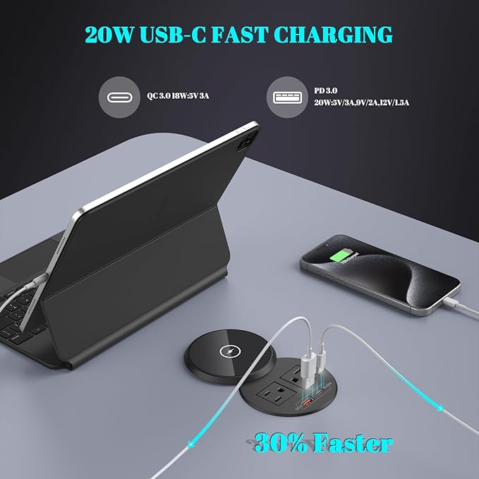 XBA PD 20W USB C Desk Power Grommet - Image 4