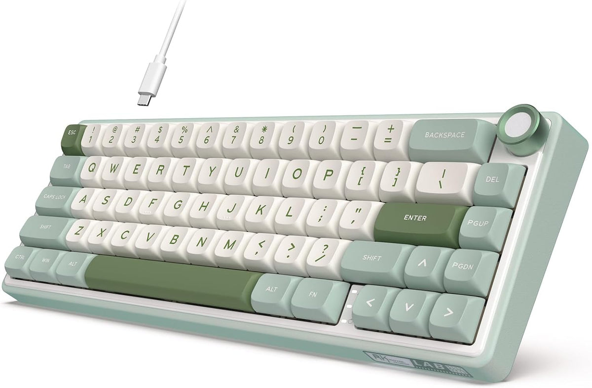 RK ROYAL KLUDGE R65 Wired Mechanical Keyboard, 60% Percent Creamy Gaming Keyb...