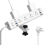 40W Fast Charging Station, Desk Clamp Power Strip 20W USB C, 8 Outlets