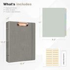 Ospelelf 3 Ring Binder With Clipboard 1 Inch Leather - Image 3