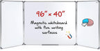 96” x 40 ” Foldable Whiteboard Dry Erase Board Large Tri Folding Whiteboard by Unknown