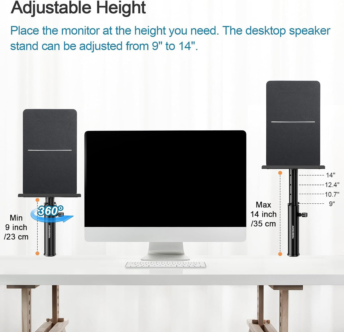 Vondynote Studio Monitor Stands Desk Clamp Speaker Stands Against The Wall