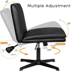 PUKAMI Criss Cross Legged Office Chair, Armless Office Desk Chair No Wheels - Image 7