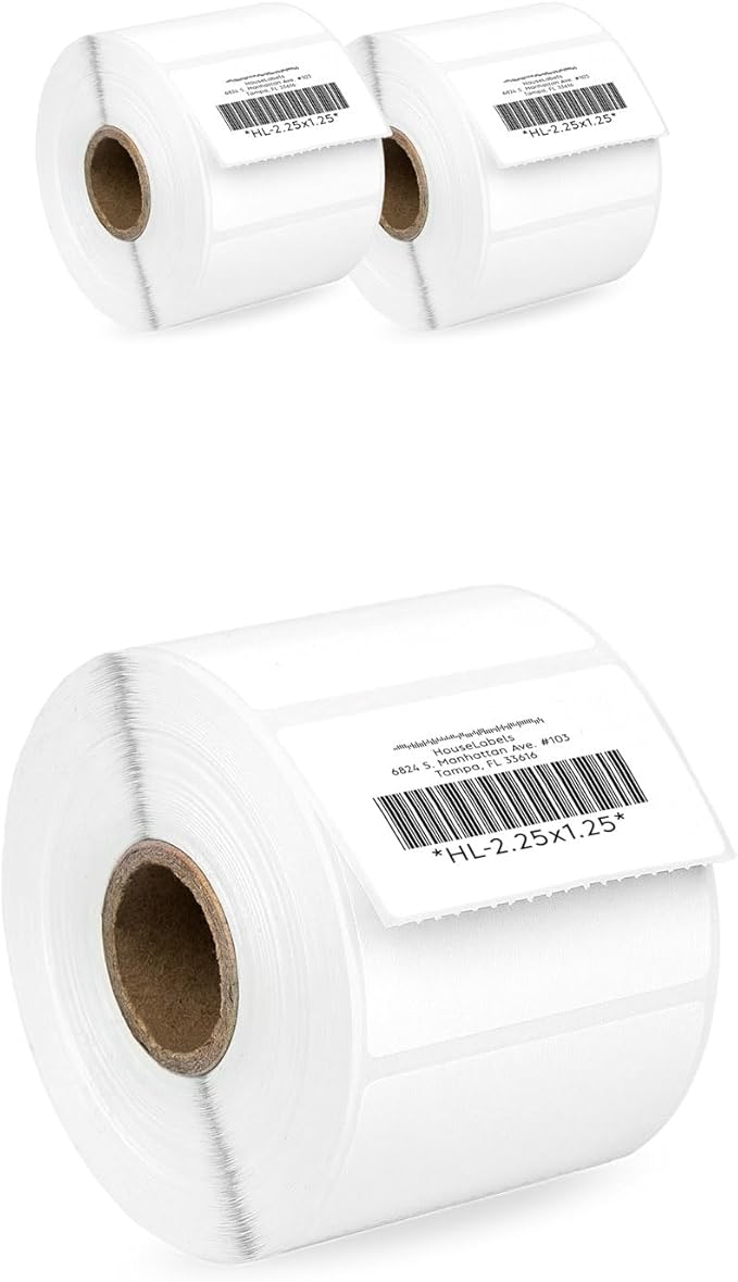HOUSELABELS 2.25" x 1.25" Address Labels on 1" Core Compatible by HouseLabels