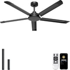 ohniyou 60'' industrial ceiling fan no light for, main product view
