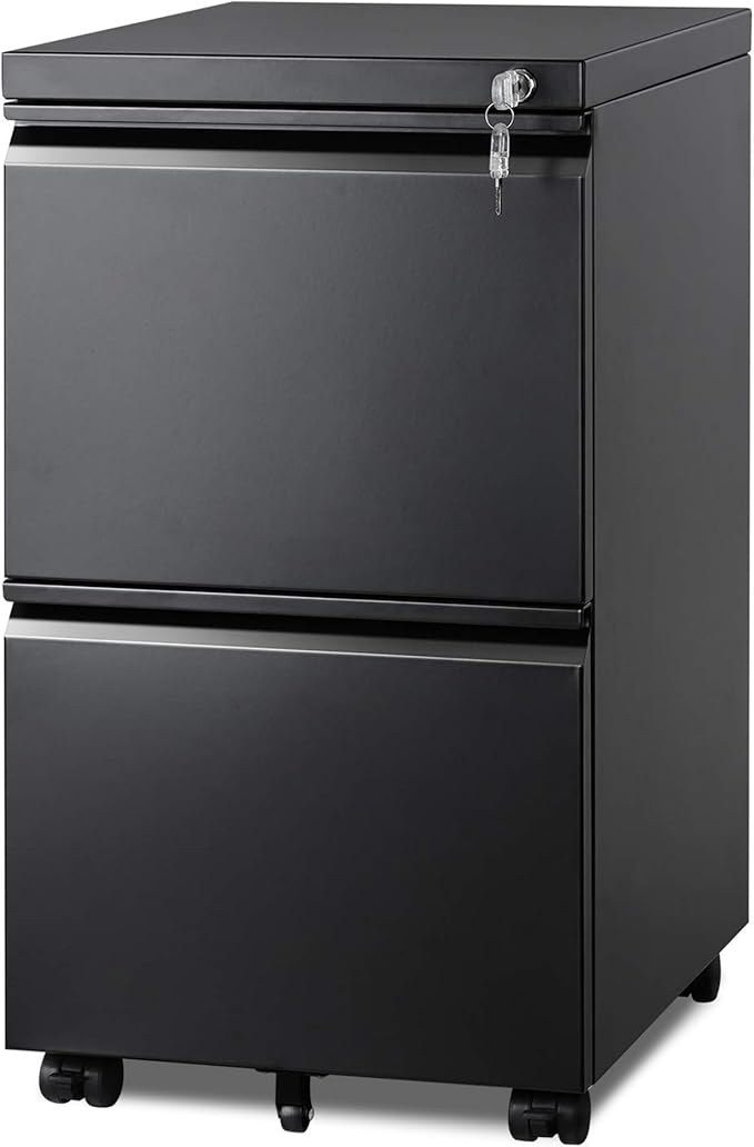 DEVAISE 2 Drawer Metal File Cabinet, Fully Assembled, Under Desk, Fits by DEVAISE