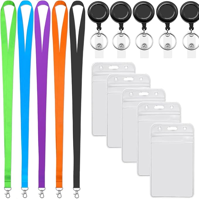 YOUOWO 5 Pack 5Colours Lanyards - Image 5