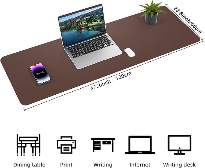 Leather Desk pad Protector, Large Desk mat - Image 2