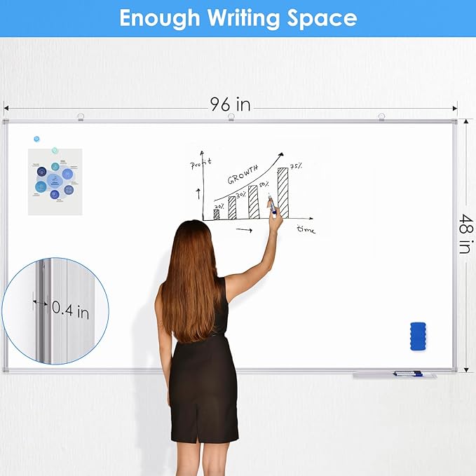 Large Dry Erase Board 96 x 48 Inch, maxtek Magnetic White Board Dry Erase - Image 2