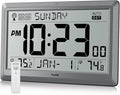 Wall Clock Atomic with Indoor Outdoor Temperature Battery Powered, Easy Reading by Hodik