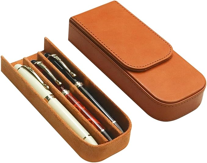 MIVLXLX Leather Triple Pen Case Pencil Pouch Holder - Image 8